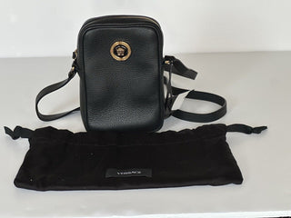 Versace Leather Gold Medusa Grainy Leather Mini Crossbody Bag 1008863 NWT $850