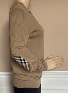 Burberry Bempton Wool Camel Elbow Patch Sweater Large 8075017 NWT $830