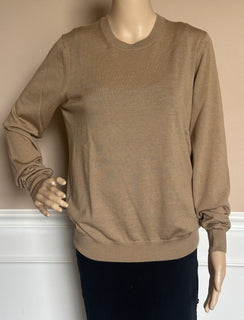 Burberry Bempton Wool Camel Elbow Patch Sweater Large 8075017 NWT $830