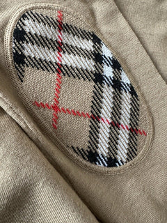 Burberry Bempton Wool Camel Elbow Patch Sweater Large 8075017 NWT $830