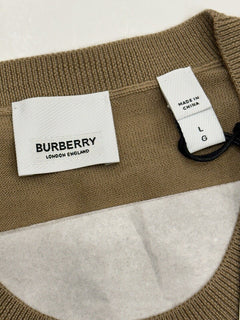 Burberry Bempton Wool Camel Elbow Patch Sweater Large 8075017 NWT $830