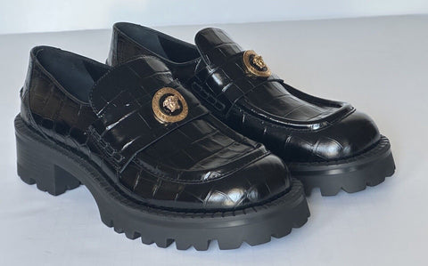 Versace Women’s Leather Loafers Shoes Black 10 US (40 Eu) 1012493 IT NIB $1025