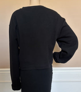 Versace Medusa Black Cotton Crop Sweatshirt 10 US (46 Euro) 1008413 $700