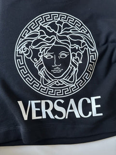 Versace Medusa Black Cotton Crop Sweatshirt 8 US (44 Euro) 1008413 $700