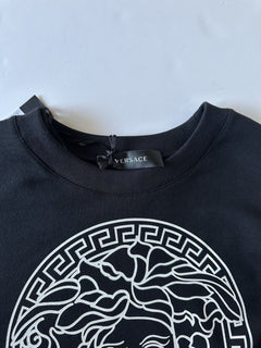 Versace Medusa Black Cotton Crop Sweatshirt 10 US (46 Euro) 1008413 $700