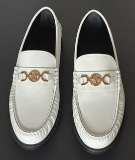 VERSACE Men's Medusa White Leather Loafers 9.5 US (42.5 Eu) 1013592 IT NIB $775