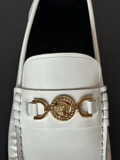 VERSACE Men's Medusa White Leather Loafers 9.5 US (42.5 Eu) 1013592 IT NIB $775