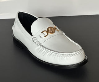 VERSACE Men's Medusa White Leather Loafers 9.5 US (42.5 Eu) 1013592 IT NIB $775