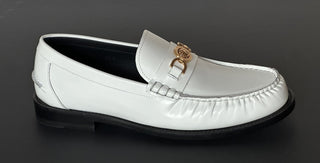 VERSACE Men's Medusa White Leather Loafers 9.5 US (42.5 Eu) 1013592 IT NIB $775