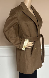 Versace Women’s Wool Camel Peacoat Coat 8 US (44) 1008405 Italy NWT $3100