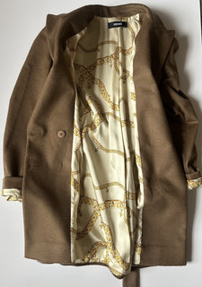 Versace Women’s Wool Camel Peacoat Coat 8 US (44) 1008405 Italy NWT $3100