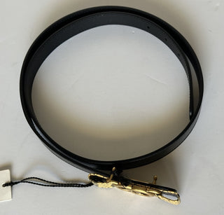 Gucci GG Buckle Women's Black Leather Belt  95/38 Made in Italy 745788 NWOT