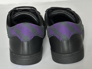 Burberry Leather Sneakers Black/IP Check 7.5 US (40.5 Euro) 8075375 IT NIB $690