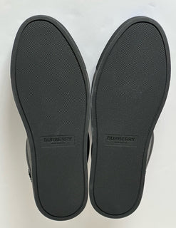 Burberry Leather Sneakers Black/IP Check 6 US (39 Euro) 8075375 IT NIB $690