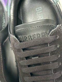 Burberry Leather Sneakers Black/IP Check 6 US (39 Euro) 8075375 IT NIB $690