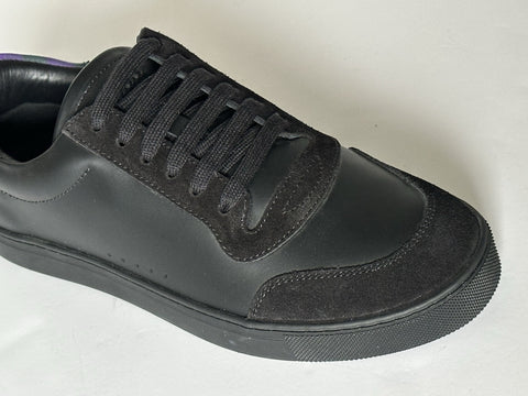 Burberry Leather Sneakers Black/IP Check 17 US (50 Euro) 8075375 IT NIB $690