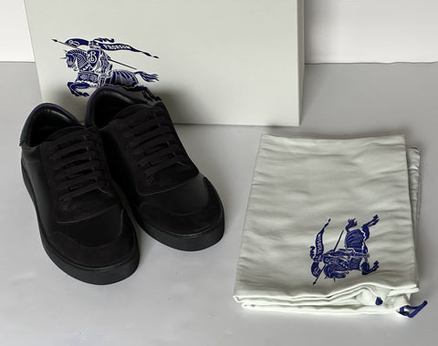Burberry Leather Sneakers Black/IP Check 17 US (50 Euro) 8075375 IT NIB $690