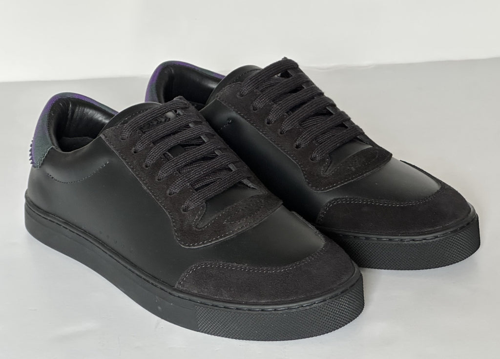 Burberry Leather Sneakers Black/IP Check 7 US (40 Euro) 8075375 IT NIB $690