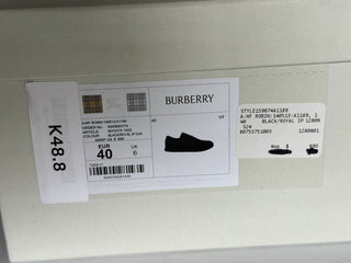 Burberry Leather Sneakers Black/IP Check 7 US (40 Euro) 8075375 IT NIB $690