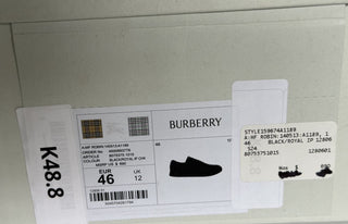 Burberry Leather Sneakers Black/IP Check 13 US (46 Euro) 8075375 IT NIB $690