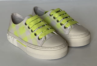 Burberry Jack Girls Vivid Lime IP Check Sneakers 28 Euro (4yrs) 8078925 NIB $400