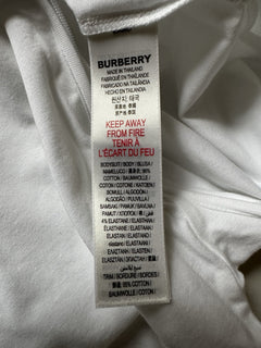 Burberry Claude Mini Check Panel Romper, Hat&Bib Set White 12M 80484071 NWT $300