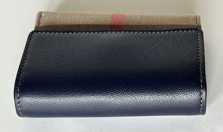 Burberry Lancaster Check Dark Canvas Blue Small Envelop Wallet 80845351 NWT $550