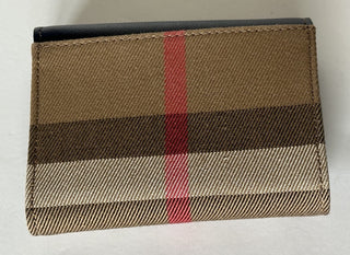 Burberry Lancaster Check Dark Canvas Blue Small Envelop Wallet 80845351 NWT $550