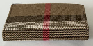 Burberry Lancaster Check Dark Canvas Blue Small Envelop Wallet 80845351 NWT $550