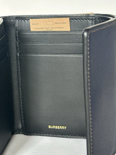 Burberry Lancaster Check Dark Canvas Blue Small Envelop Wallet 80845351 NWT $550