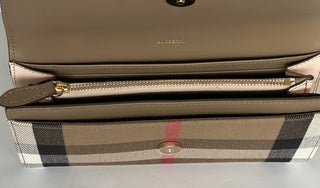 Burberry Halton MX Check Pale Cameo Wallet 80845321 NWT $680
