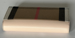 Burberry Halton MX Check Pale Cameo Wallet 80845321 NWT $680