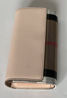 Burberry Halton MX Check Pale Cameo Wallet 80845321 NWT $680