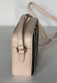 Burberry Small Camera House Check Shoulder Bag Pale Cameo 80850771 NWT $1050
