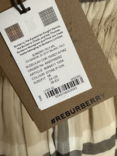 Burberry Delilah Women’s Stone IP Check Dress 4 US (38 Euro) 8099411 NWT $820