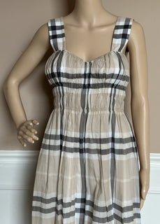 Burberry Delilah Women’s Stone IP Check Dress 4 US (38 Euro) 8099411 NWT $820