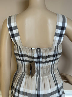Burberry Delilah Women’s Stone IP Check Dress 4 US (38 Euro) 8099411 NWT $820