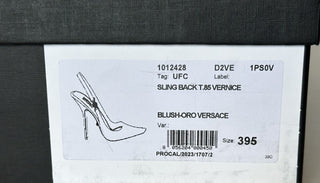 Versace Sling Back Leather Pump Shoes Blush 9.5 US (39.5 Eu) 1012428 IT NIB $875