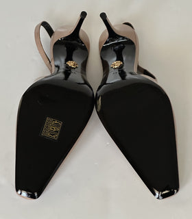 Versace Sling Back Leather Pump Shoes Blush 9.5 US (39.5 Eu) 1012428 IT NIB $875