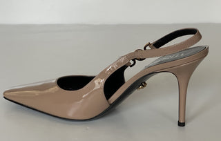 Versace Sling Back Leather Pump Shoes Blush 9.5 US (39.5 Eu) 1012428 IT NIB $875