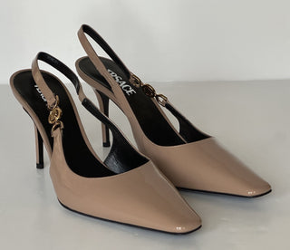 Versace Sling Back Leather Pump Shoes Blush 11 US (41 Eu) 1012428 IT NIB $875