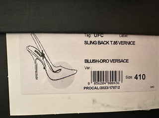 Versace Sling Back Leather Pump Shoes Blush 11 US (41 Eu) 1012428 IT NIB $875