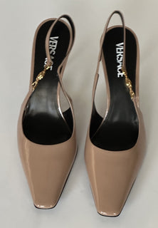 Versace Sling Back Leather Pump Shoes Blush 11 US (41 Eu) 1012428 IT NIB $875