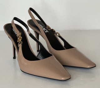 Versace Sling Back Leather Pump Shoes Blush 11 US (41 Eu) 1012428 IT NIB $875