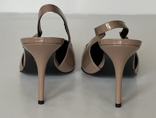 Versace Sling Back Leather Pump Shoes Blush 11 US (41 Eu) 1012428 IT NIB $875