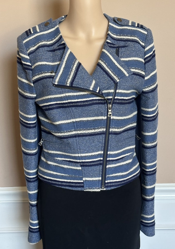 BCBG MAXAZRIA Women’s Blue/White Jacket Size S