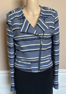 BCBG MAXAZRIA Women’s Blue/White Jacket Size S