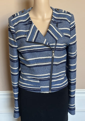 BCBG MAXAZRIA Women’s Blue/White Jacket Size S