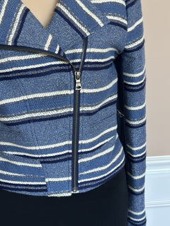 BCBG MAXAZRIA Women’s Blue/White Jacket Size S