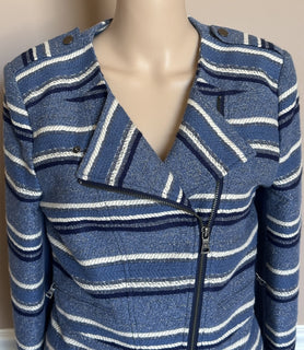 BCBG MAXAZRIA Women’s Blue/White Jacket Size S
